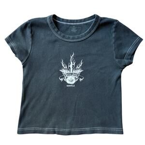 Brandy Melville Nashville Graphic Baby Tee Cropped Y2K One Size